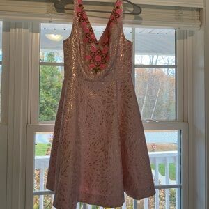 Lilly Pulitzer Elanie Dress Pink tropics lagoon Jacquard